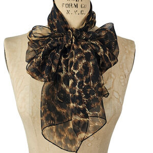 Cejon Accessories Mob wife animal print statement bow scarf 13 x 60
